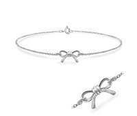 Adorable Bow Silver Bracelet BRS-132